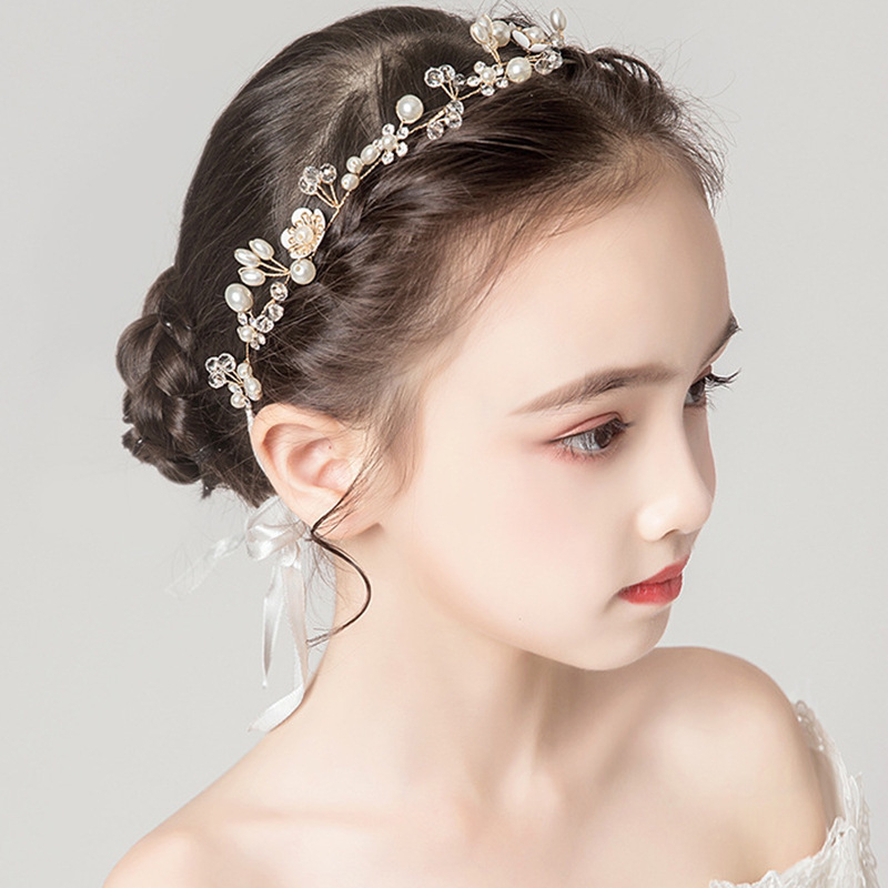 XT43 crystal pearl bridal headband bohemian headdress leaf hair vine flower wedding hair ornament