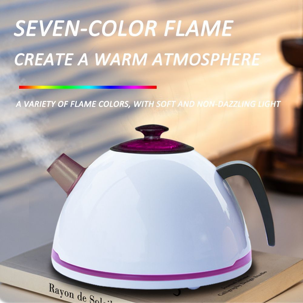 500mL Teapot-Shaped Humidifier & Aroma Diffuser, USB-Powered Cool Mist Humidifier with 7-Color Light, Silent Operation, for Home, Office, Bedroom, Desk Decor & Fragrance
