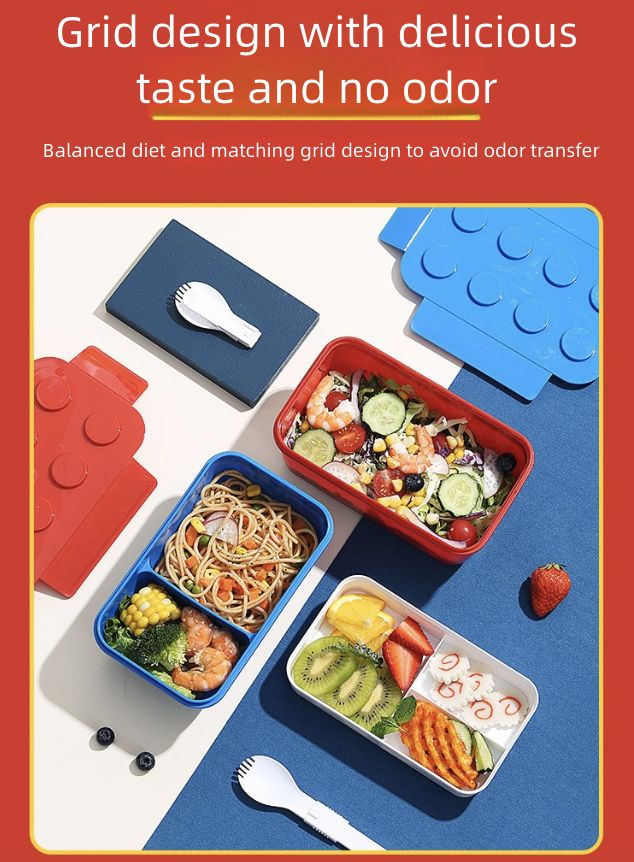 Building Block Lunch Box Picnic Box Children's Salad Box Lunch Box Fruit Box Microwave Heating Kitchen Dining Storage Travel To-Go Food Containers