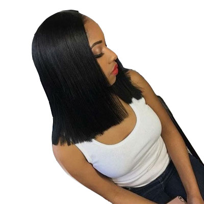 African Wig Women's Medium Length Straight Hair Center Split Fashion Chemical Fiber Headgear