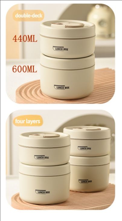 304 stainless steel insulated lunch box sealed and leak-proof portable office worker student single multi-layer mini bowl with lid heating pot lunch box