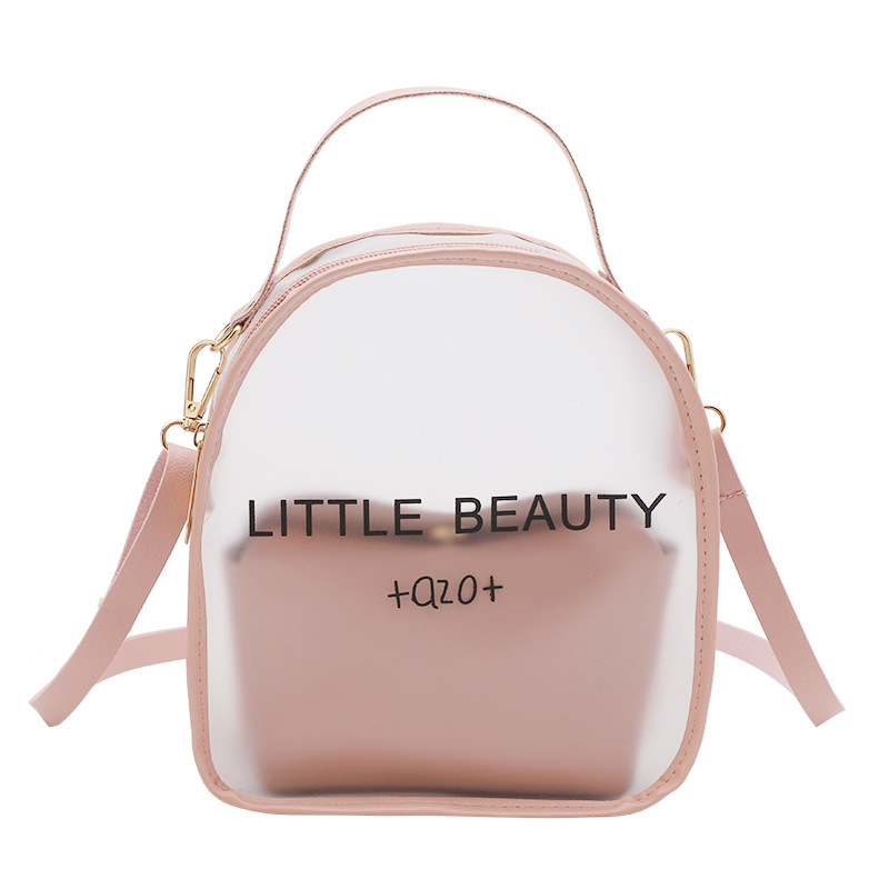 #1324 women's solid color backpack matte transparent letter print school bag mini bag for girls