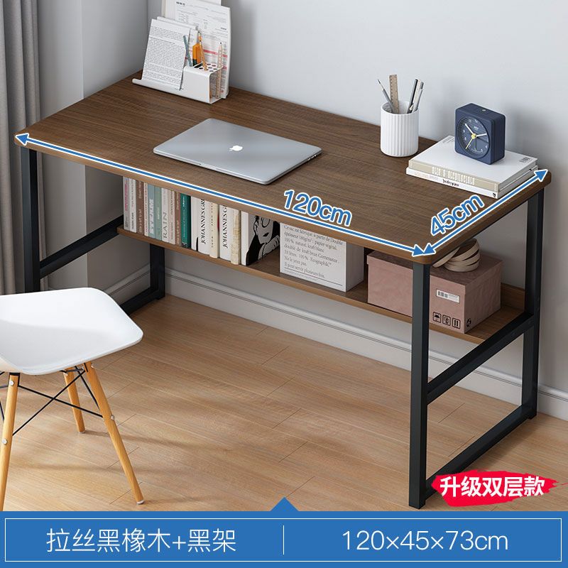 Computer Desk Office Desk, Gaming Desk with Storage, Writing Desk Work Desk for Home Office, Study, Modern Simple Desk, Large Legroom, Metal Frame, Rustic Brown and Black