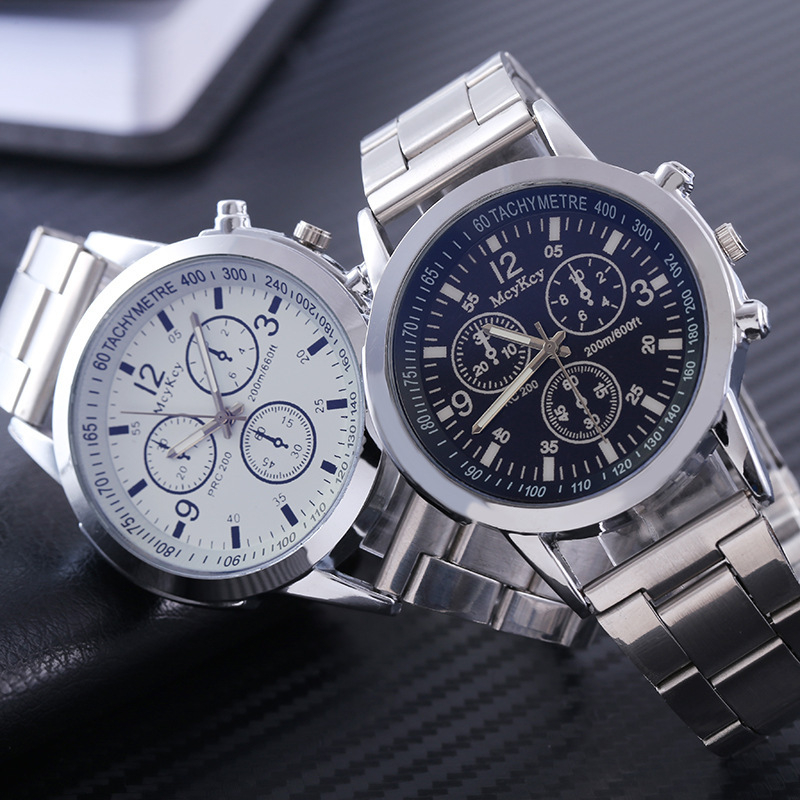 28040# Mens Watches Fashion Casual Chronograph Business Dress Quartz Stainless Steel Wrist Watch