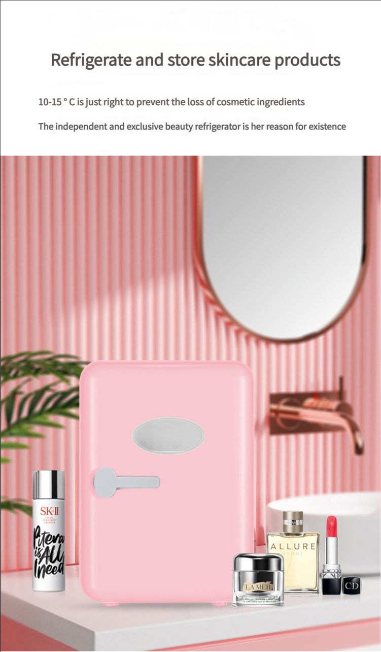 Car refrigerator, mini refrigerator, portable hot and cold dual-purpose cooler semiconductor refrigerator, suitable for skin care, beverages, food, cosmetics, home, office and car use, 110V/12V dual purpose