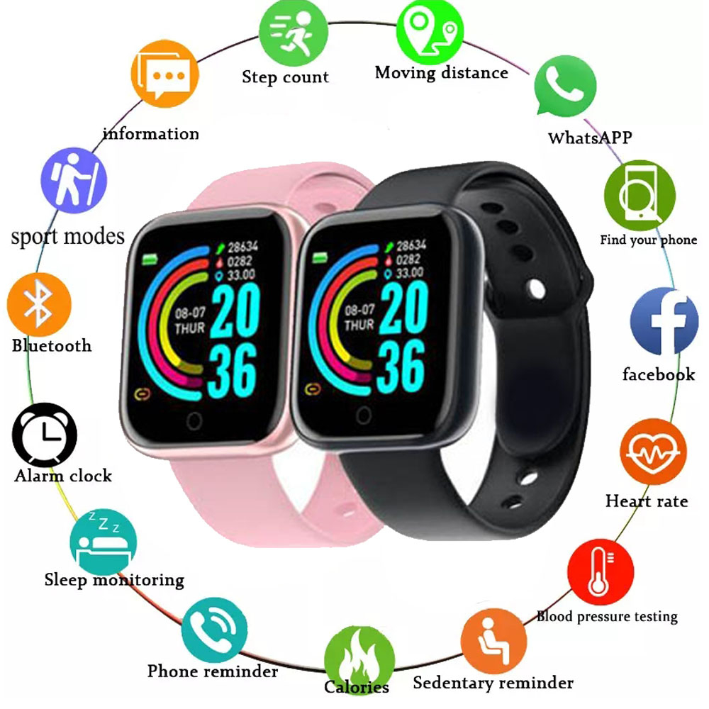 VEONAM Smart Watch Men Women Sport Fitness Tracker Blood Pressure Smartwatch Heart Rate Sleep Monitor Bluetooth Digital Wristwatch Y68