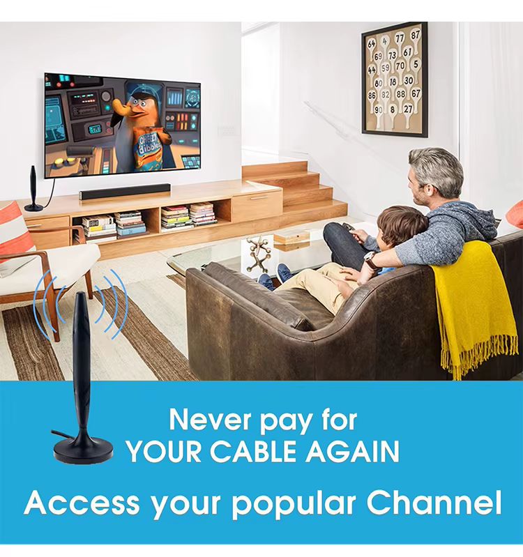 AUNONT New non-magnetic vertical high-definition digital TV antenna for indoor and outdoor use ground wave HDTV antenna