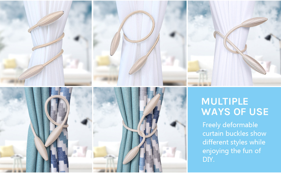 CK-04 1 Pair Curtain Tiebacks Clips Creative Window Drape Twist Tie Backs European Style Custom Made Curtain Holders Decorative Draperies Holdbacks