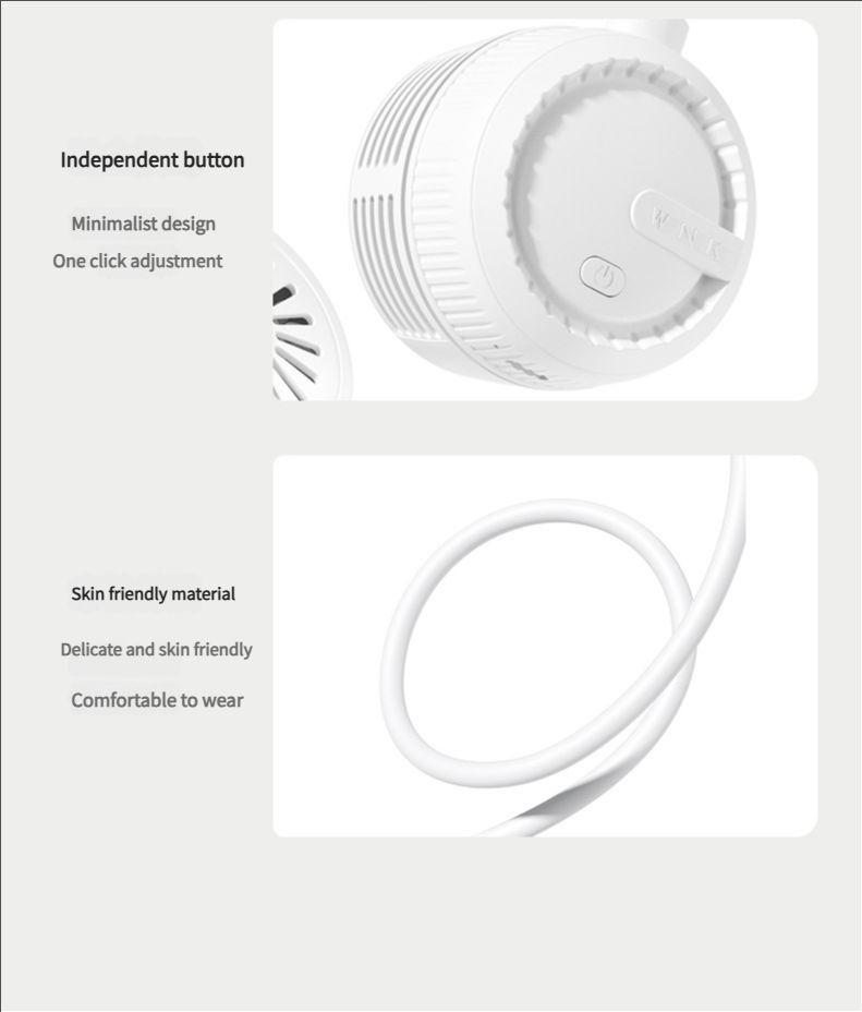 Portable neck fan, air conditioning fan, foldable neck fan, silent portable mini wearable battery powered USB charging 360 degree rotating fan