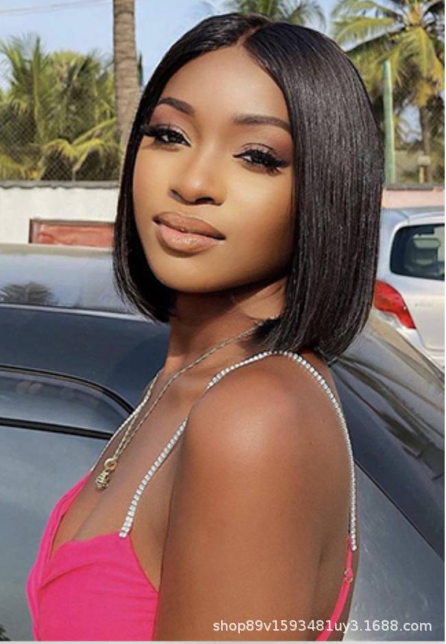 VEONAM Short Bob Wig Straight 4x4 closure wig Human Hair Wigs for Black Women Wig Brazilian Lace Wigs 10inch 14inch 16inch