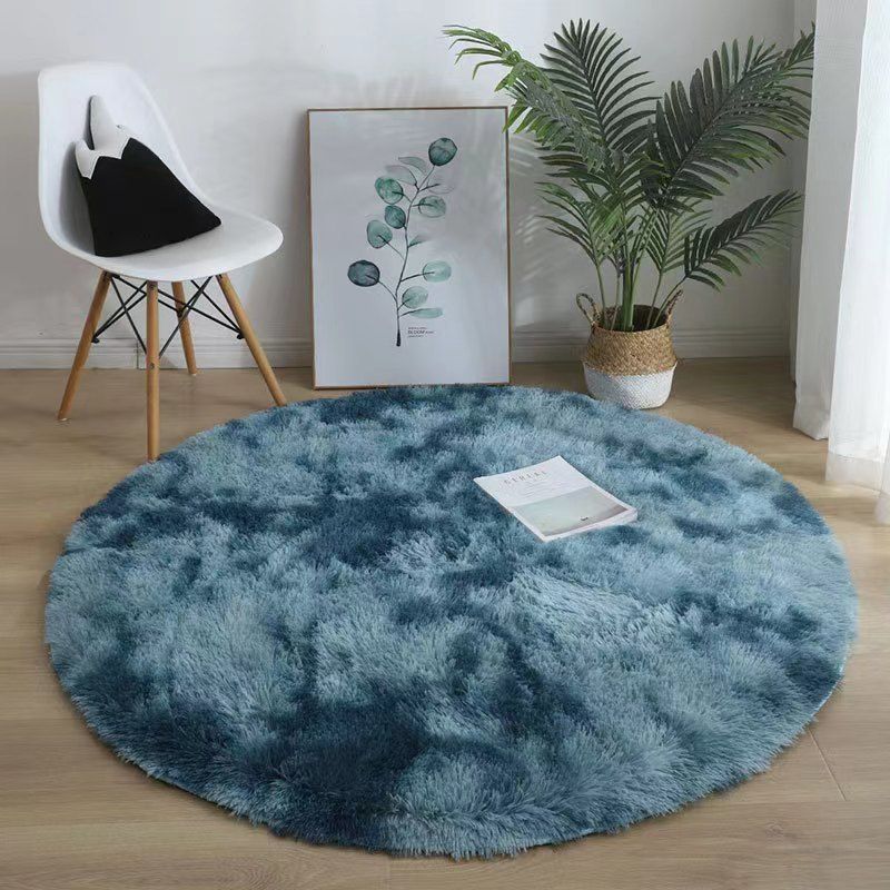 Round silk plush carpet, hanging basket chair cushion, yoga mat, living room bedroom sofa cushion, anti slip and easy to maintain, floor mat CRRSHOP Tie dye circular carpet free shipping