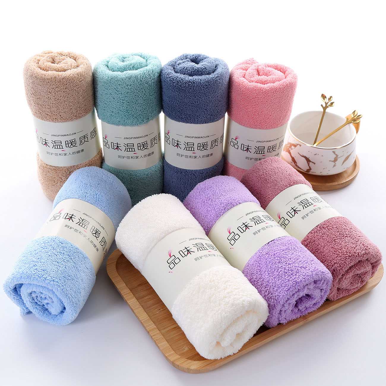 p16351 Dynamics High Density Coral Velvet Towel Thickened Strong Water Absorbent Face Towel