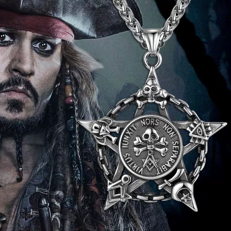 Titanium steel ship rudder hexagonal star necklace CRRSHOP No rust, no fading pendant chain necklace free shipping