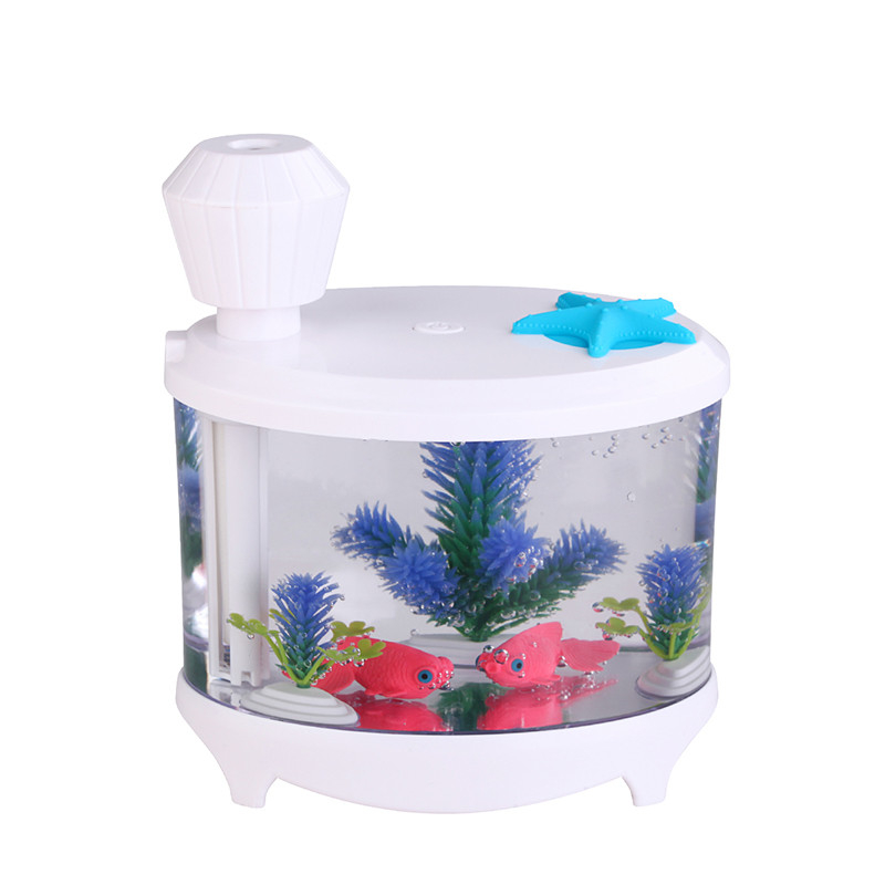 Creative Fish Tank Air Humidifier Diffuser Colorful Night Light DC5V USB Mini Mist Maker 460ML Water Diffuser Mute Sprayer
