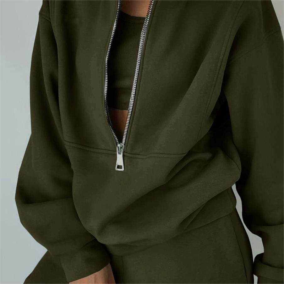 T5588 Women's Autumn New Zipper Sports Suit Street Fashion Casual Suit
