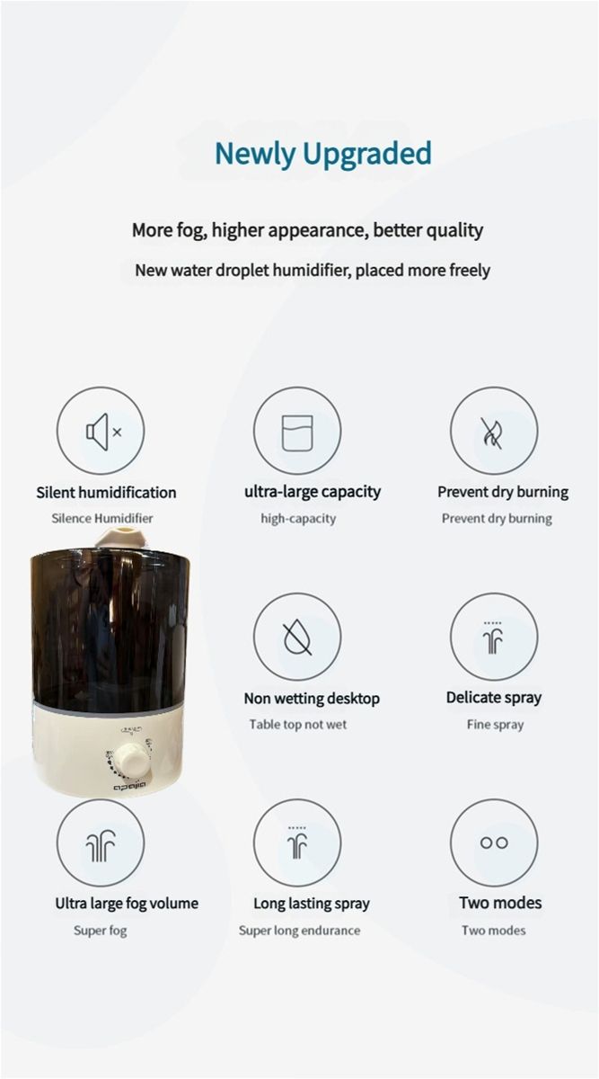 Apajia bedroom humidifier large purification humidifier large capacity spray cloud antibacterial intelligent humidification air purifier