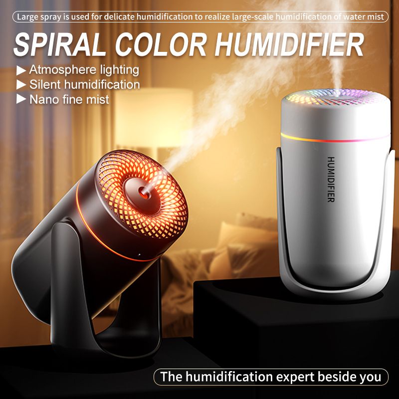 2026 New Rotating Swing Head Humidifier, USB Plug-in Creative Ultrasonic Mist Sprayer, Ultra-Quiet Air Purification Hydration Device, Portable Desktop Moisturizing Humidifier for Home Office Bedroom Indoor Use