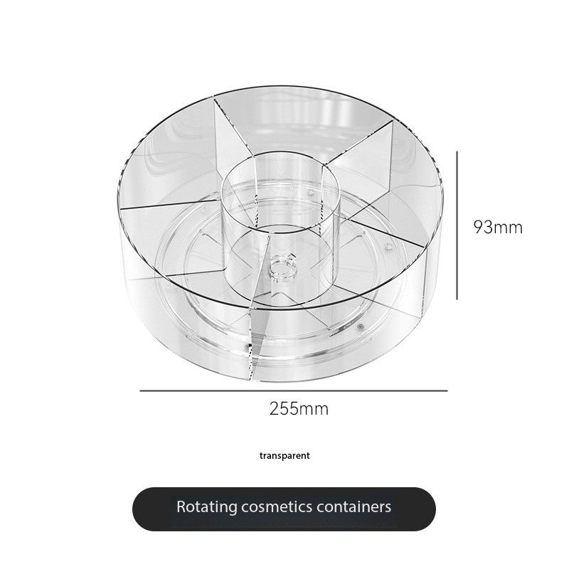 Rotary Cosmetic Storage Box Transparent Large Capacity Storage Turntable Desktop Dressing Table Skin Care Perfume Storage Rack