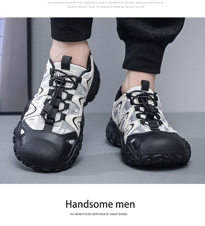 2024 autumn new men's shoes Korean version of fashion shoes Pop shoes casual shoes outdoor mountaineering men's sports shoes 075