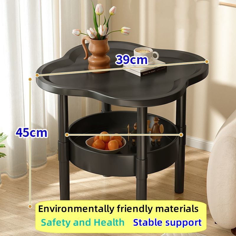 Bedside cabinet, bedroom bedside cabinet, small storage rack, sofa mini cabinet Double layer storage Corner Cabinet 04#