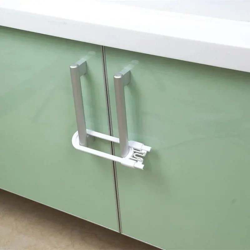 1PCS Baby Proofing Cabinet Locks Adjustable U Shaped Latches for Drawers Fridges Closet Modern Lock with Extra Secure Buttons