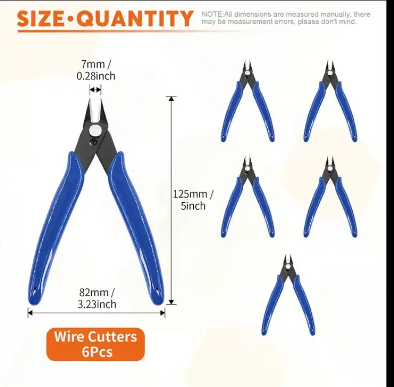 5 Inch Micro Wire Flush Cutters, Precision Plastic Model Flush Cutter Side Cutting Pliers