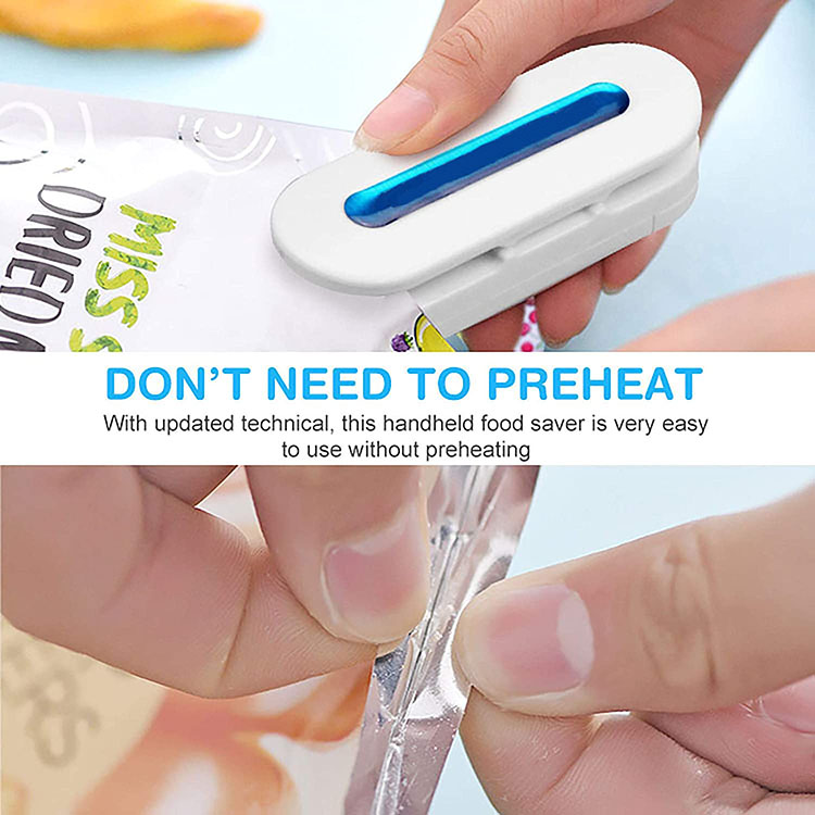 Mini Bag Sealer, Handheld Heat Vacuum Sealer, Plastic Bag Sealer to Keep Food Fresh, Portable Sealer Machine with Cutter, Small Sealing Machine for Potato Chips, Plastic Snack Bags
