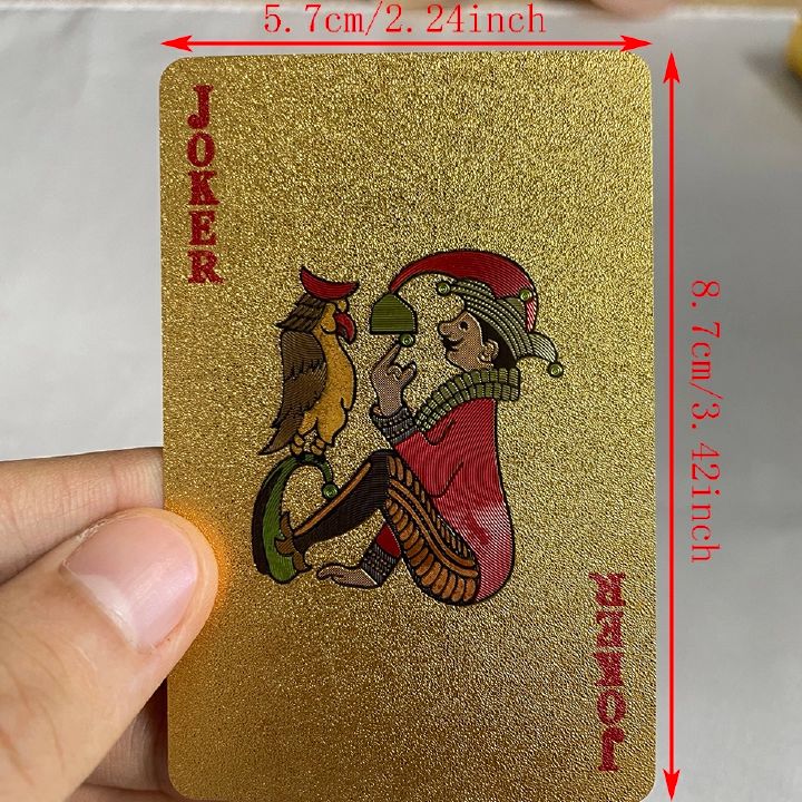 24K Gold Playing Cards Plastic Poker Game Deck Foil Pokers pack Magic Cards Durable Waterproof Card Gift for Parties and Games