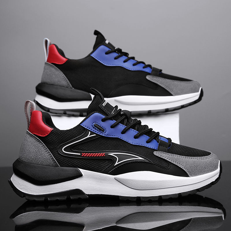 B03 Thick-soled Non-slip Sneakers Korean Style Mesh Breathable Casual Shoes Low-top Trendy Shoes for Men