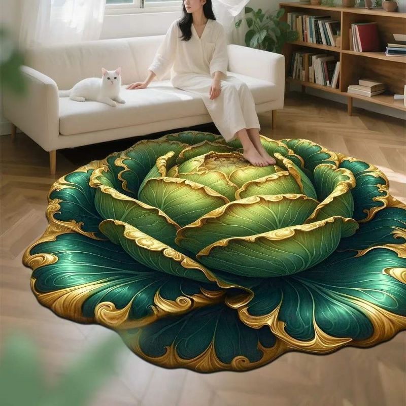 Baicai Crystal Velvet Carpet, Living Room Decorative Mat, Bedside Carpet in Bedroom, Bathroom Absorbent Mat Artistic Carpet large size 100*100cm,80*80cm,60*60cm,50*50cm,40*40cm floor mat
