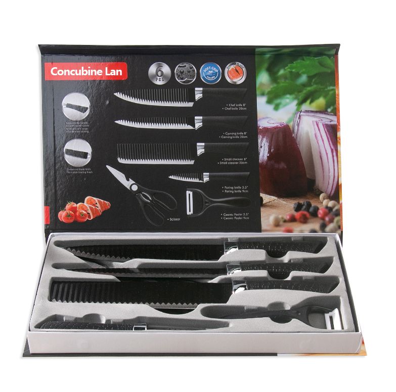 6-piece combination knife set-Black