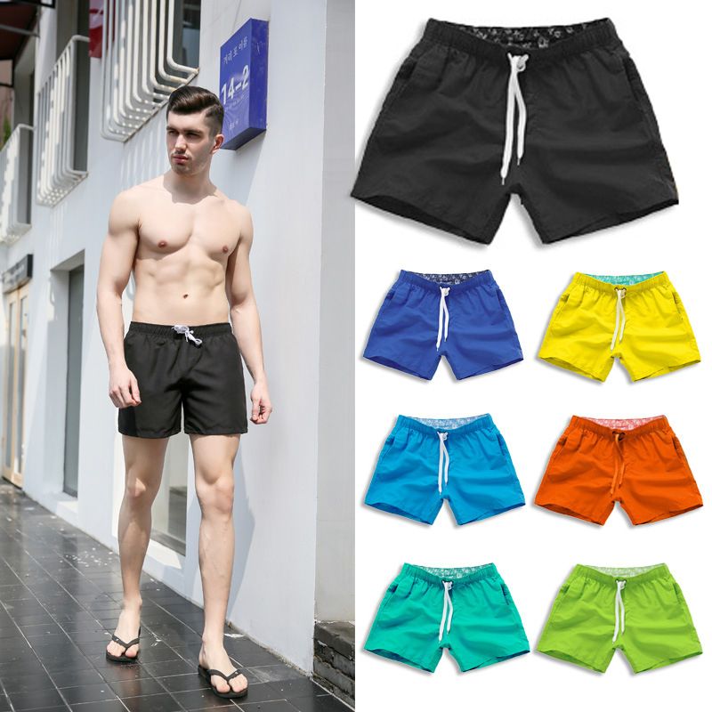 Summer Board shorts men casual solid Mid Beach shorts fashion printed Waist shor