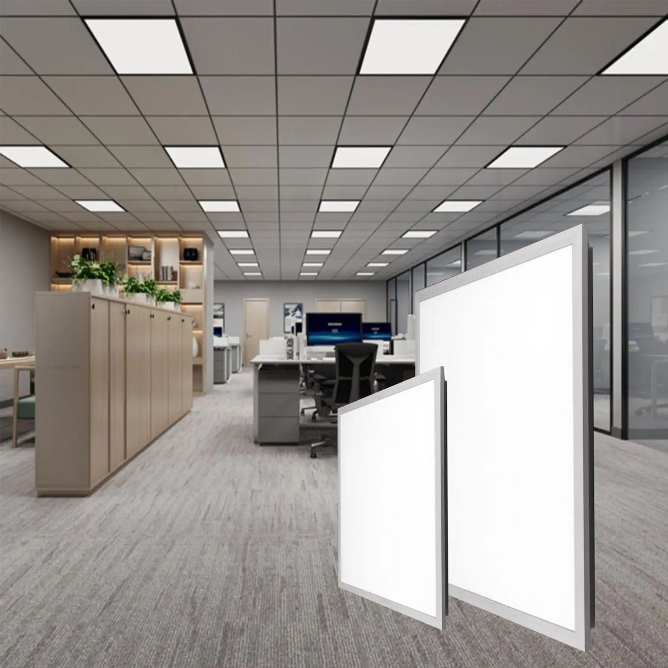 AUNONT Recessed Panel Aluminum Bucket Light Ceiling Flat Panel Light 300*600 Square LED Recessed Kitchen Light Bathroom Integrated Ceiling Light 300*300 Panel Light Ultra-thin Purification Light led Bucket Flat Panel Light Suitable for Kitchen Bathroom Office Balcony etc.
