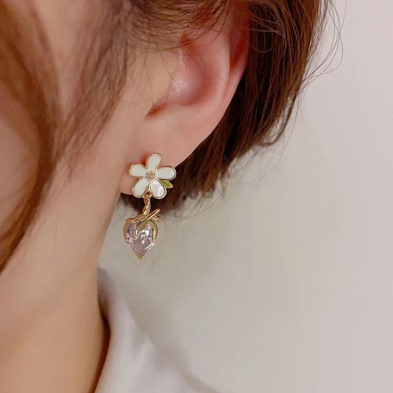 AL743218340762 Women's Niche Flower Love Earrings Pendant Alloy Earrings