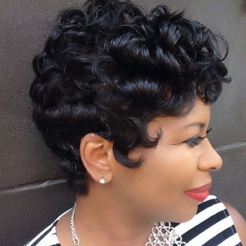 Women Synthetic Short Curly Wig, Small Voluminous Curls Full Head Hairpiece, Fashion Textured Short Hair Wig for Daily Street Dating Party Cosplay
