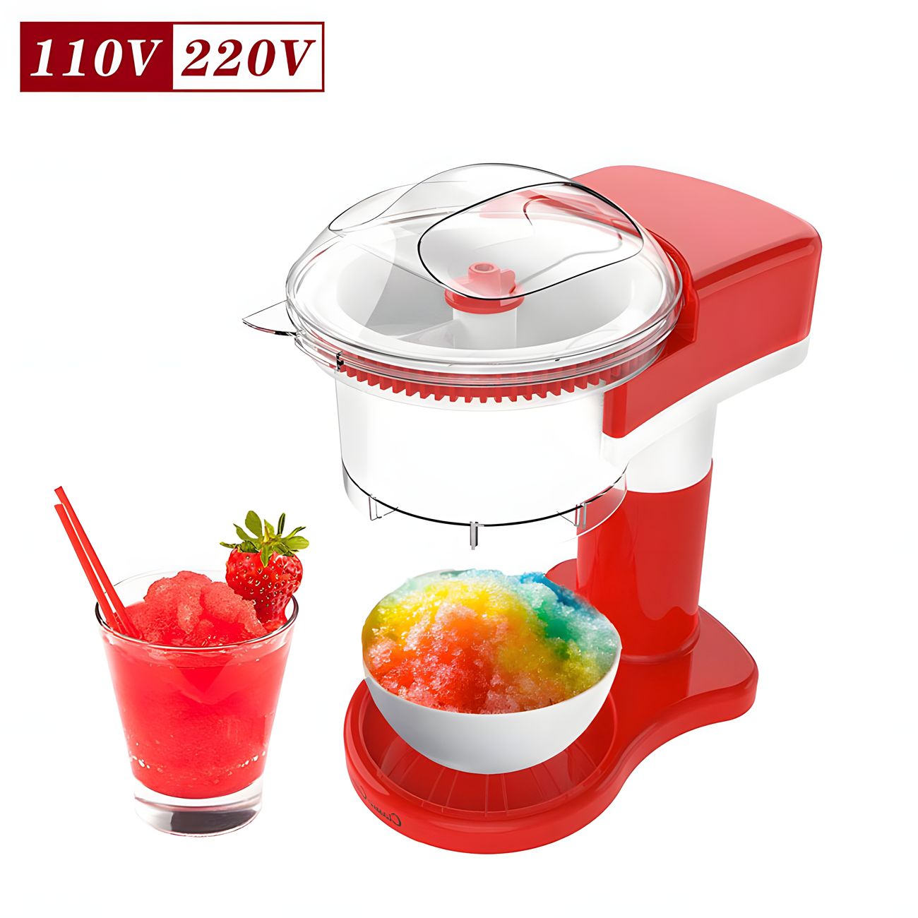 Small Shaved Ice Machine Household American Standard Electric Ice Maker Ice Crusher Smoothie Machine Hail Ice Machine Smoothie Machine