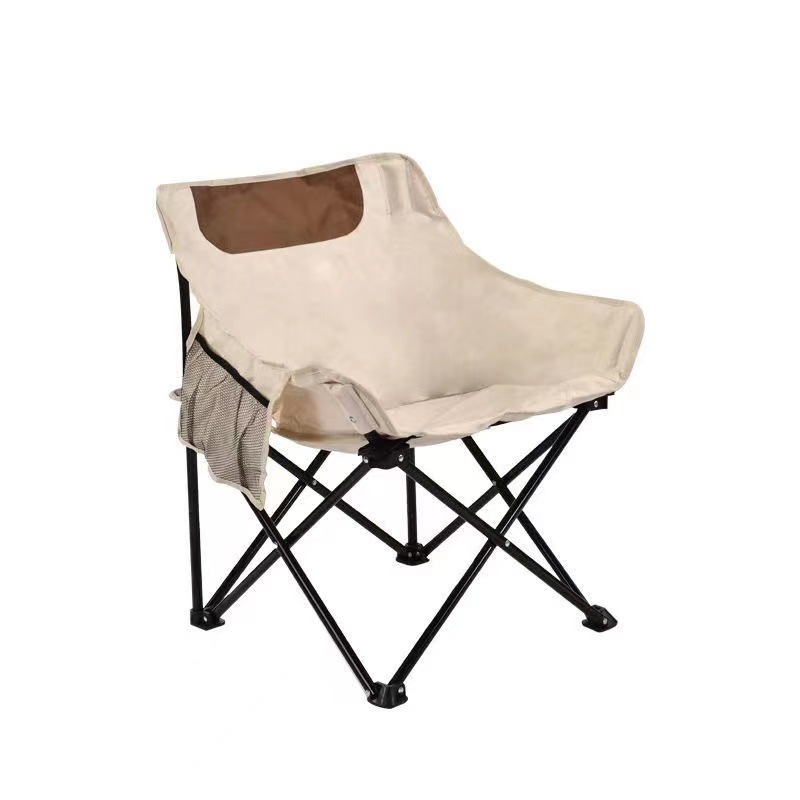 Chairs New Moon Chair Camping Outdoor Portable Folding Chair Home Leisure Backrest Folding Stool