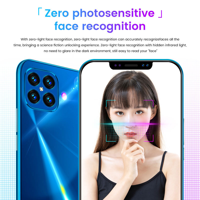 I12pro Smartphone 6.7Inch Full screen 12GB RAM+512GB ROM Dual Sim Dual Standby Face Recognition Mobile Phone