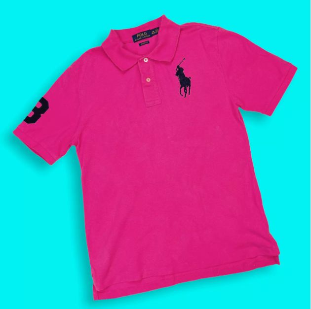 ICONIC MESH POLO SHIRT LADIES BRIGHT PINK COLOUR POLO RALPH  LAUREN SHIRT SHORT SLEEVE.