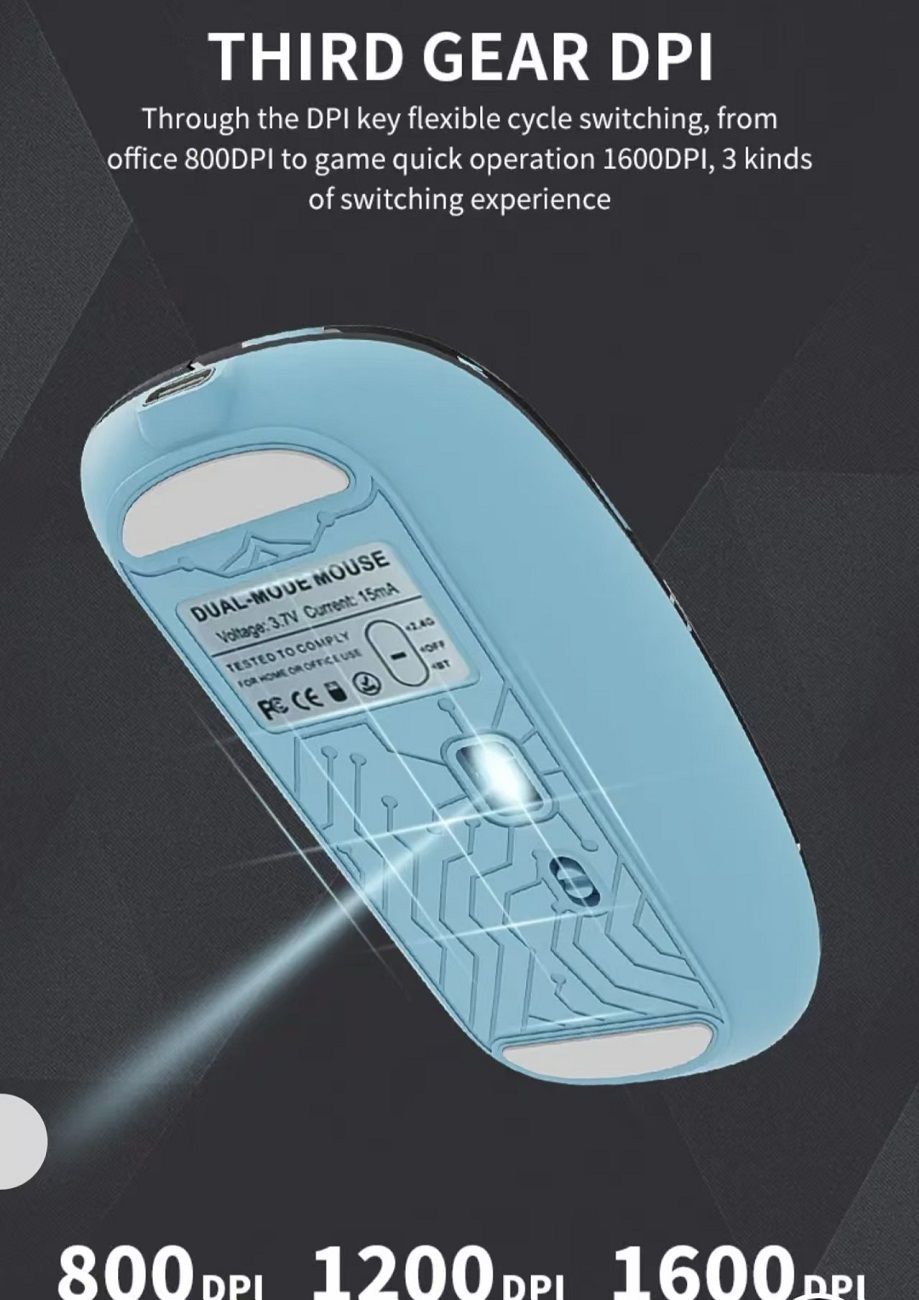 Transparent Wireless Bluetooth Mouse | Multi-Device & Silent 