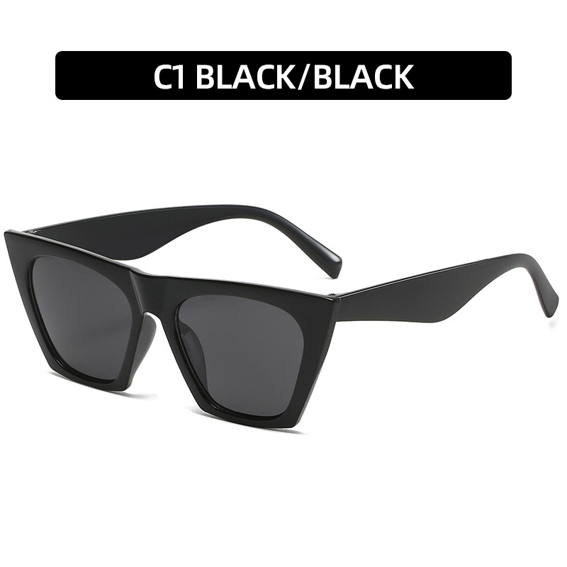 Vintage Square Cat Eye Women Sunglasses Rectangle Shades Over-sized Eye-wear
