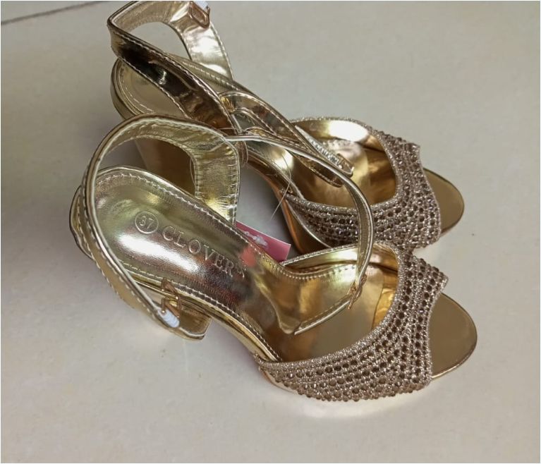 Ankle buckle shiny latest women heels ladies high heel shoes-high-heeled shoes fashion rhinestone sandals 14cm model stage shoes
