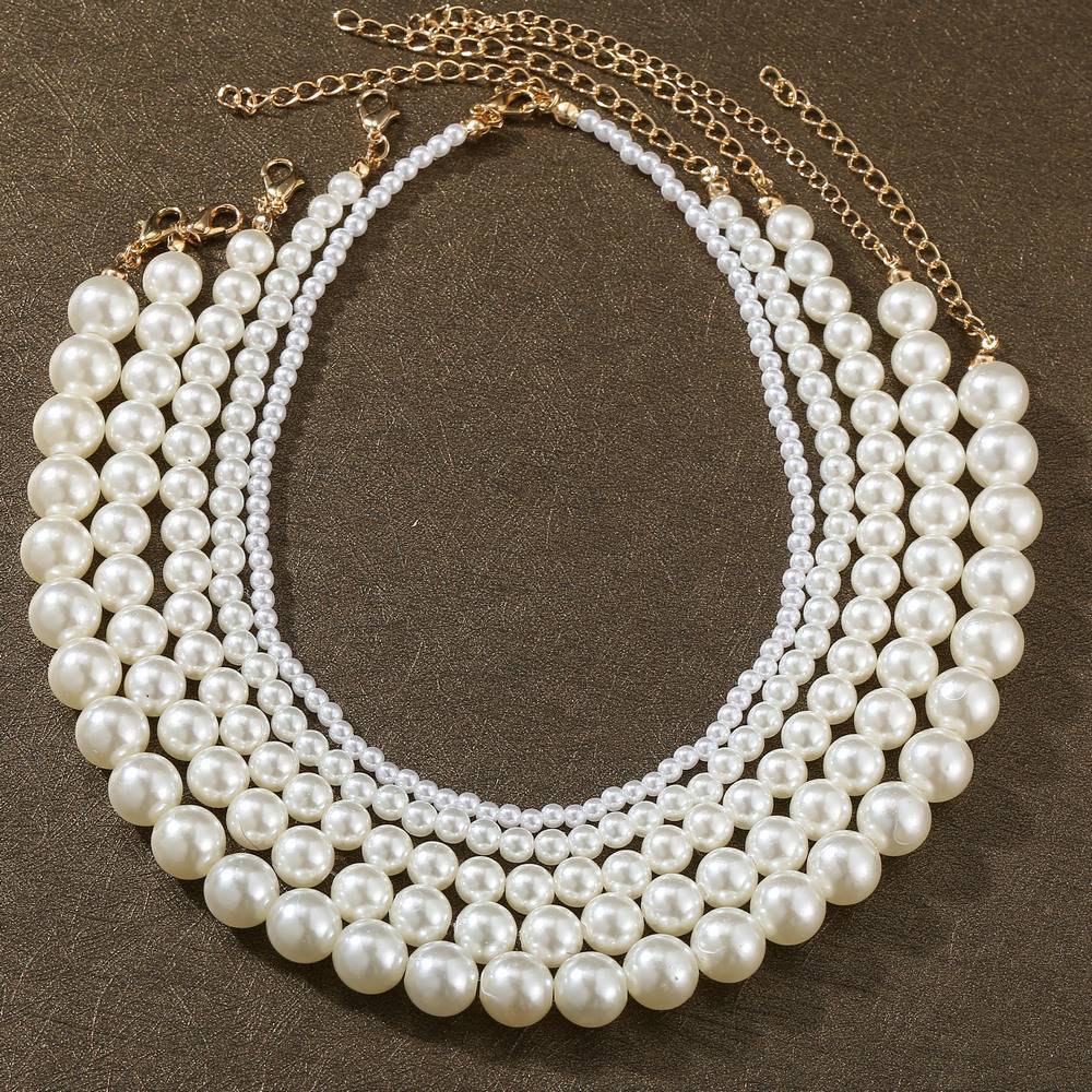 ali-6454962626 Women's Fashion Pearl Necklace Simple Beaded Necklace