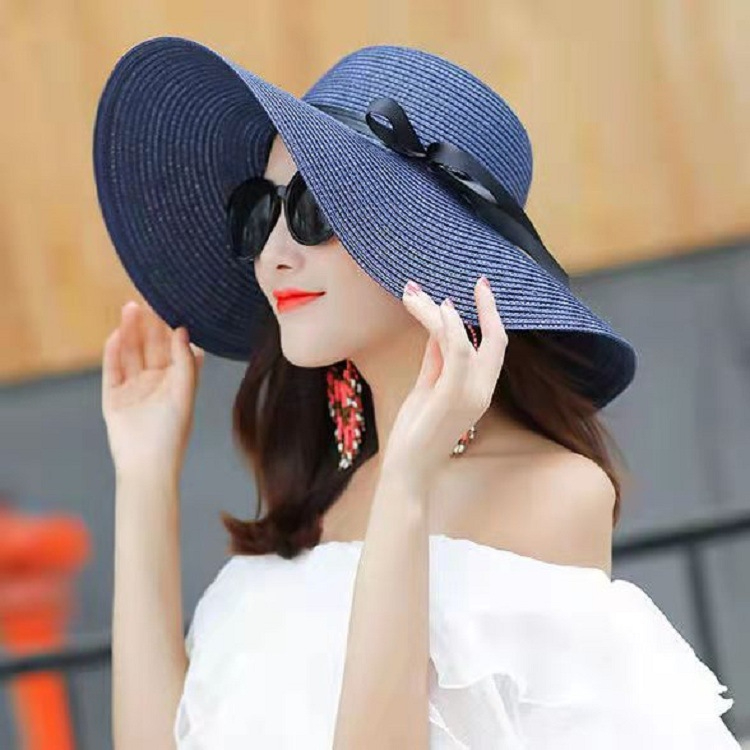 CM-2 Women's Summer Vacation Beach Hat Versatile Foldable Sun Hat