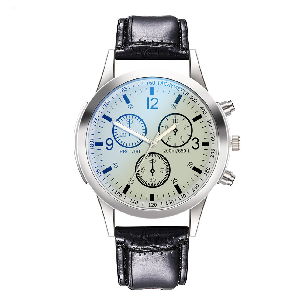 28040# Mens Watches Fashion Casual PU Leather Band Analog Quartz Date Watch Big Face Dress Wrist Watch