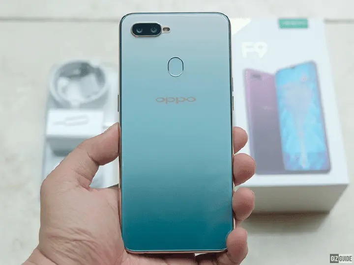 Oppo F9 Refurbished Grade 6.3 inch 6GB RAM Storage 128GB inches 16MP 3500mAh rear fingerprint scanner, facial recognition dual-SIM smartphone