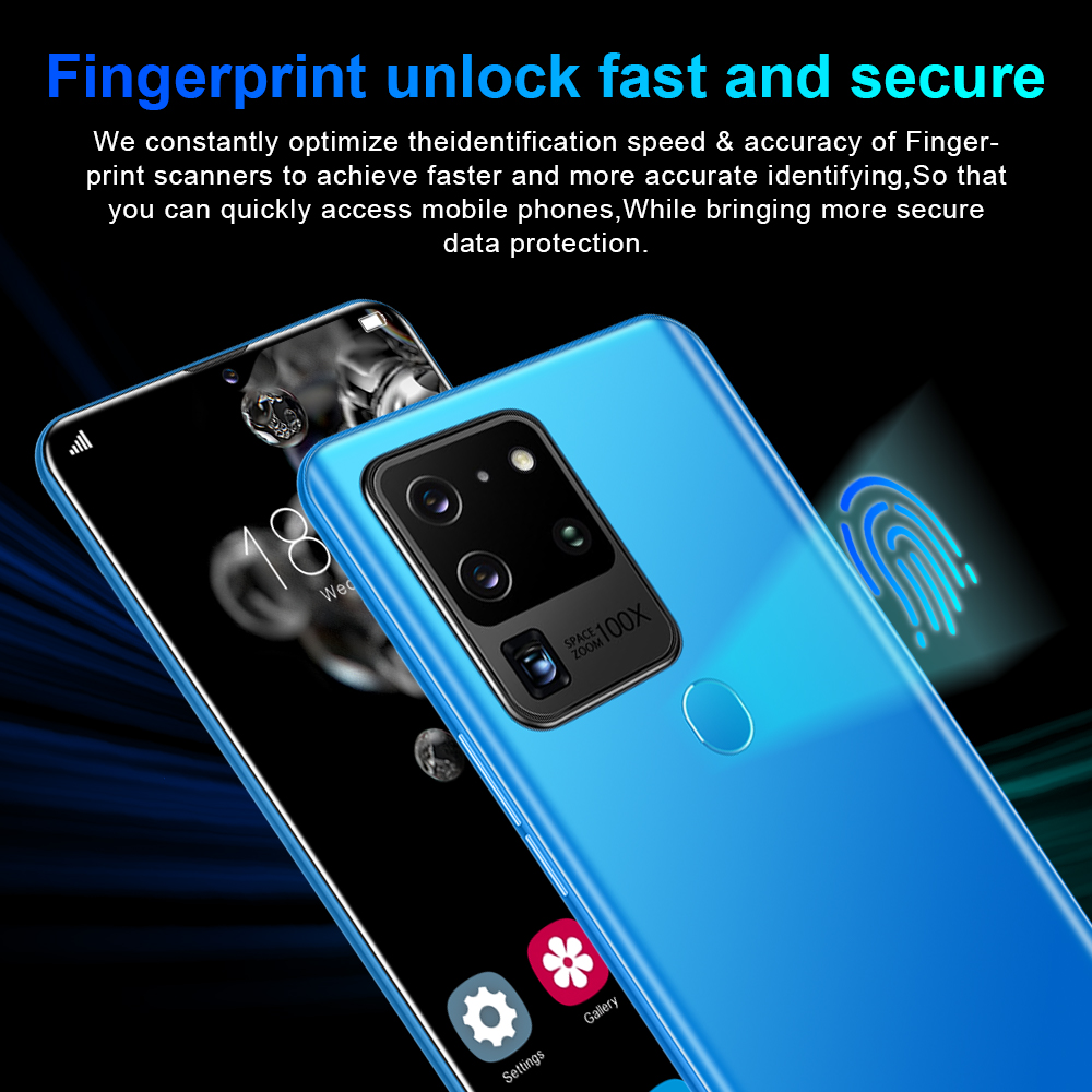 S30U Plus Smartphone 6.8Inch Full screen 8GB RAM+512GB ROM Dual Sim Dual Standby Face Recognition Mobile Phone