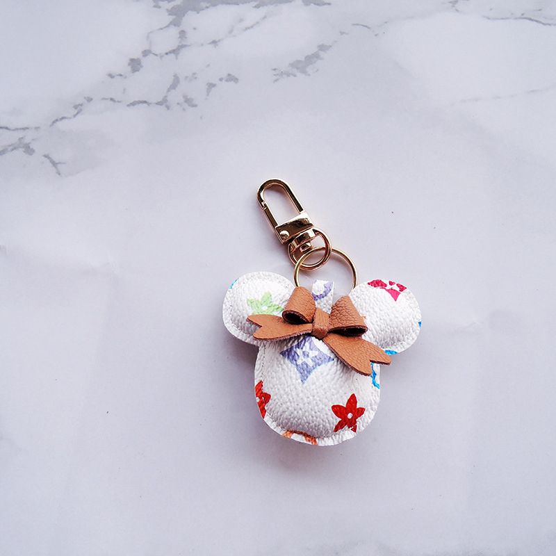 New PU Leather Mouse Keychain Female Fashion Tassel Hair Ball Wild Bag Pendant9