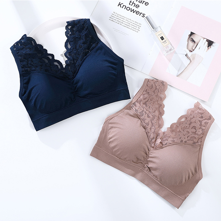 Tospino Women's Seamless Lace Sports Bra Tube Top Underwear with Removable Pads