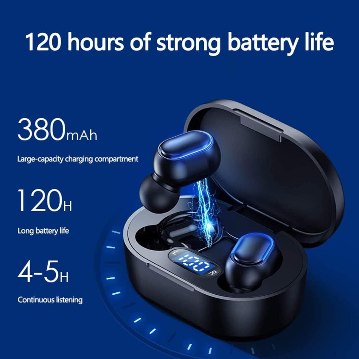 Wireless Earbuds, Bluetooth 5.3 Headphones HiFi Deep Bass with Mic ,120H Playtime LED Display ,IPX7 Waterproof Button Control True Wireless Earphones,One-Step Pairing,In-Ear Noise Reduction Headset